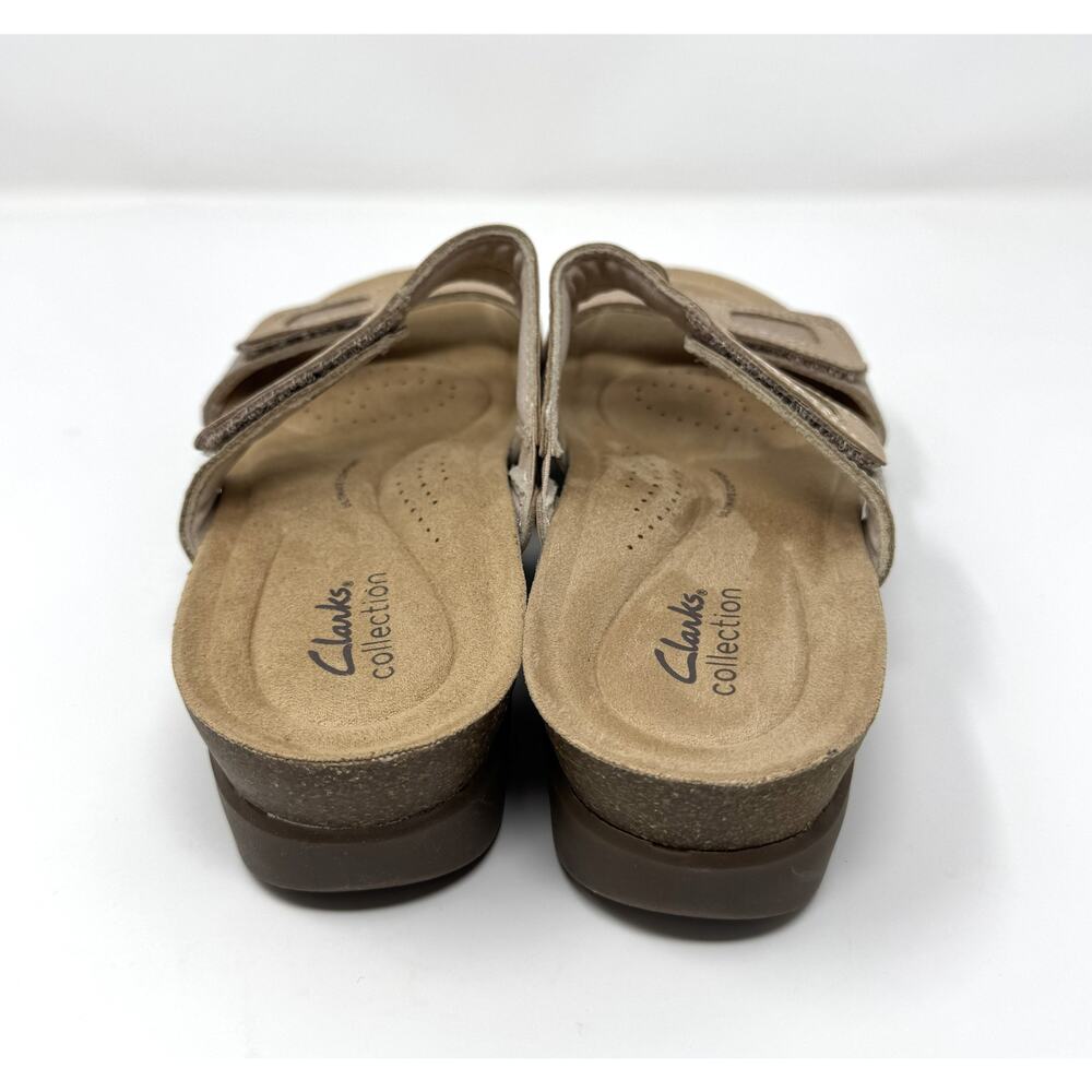Clarks Women's Calenne Maye Wedge Sandal, Sand Combi,  Size 8.5 - Picture 4 of 7